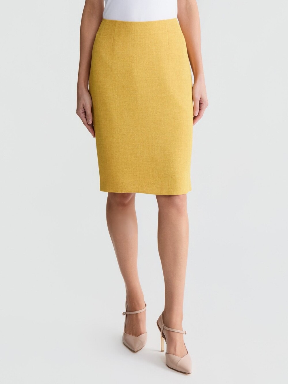 Yellow Knee-Length Pencil Skirt Sz4
